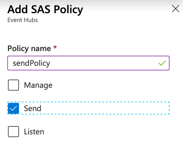 Add SAS Policy to Event Hub